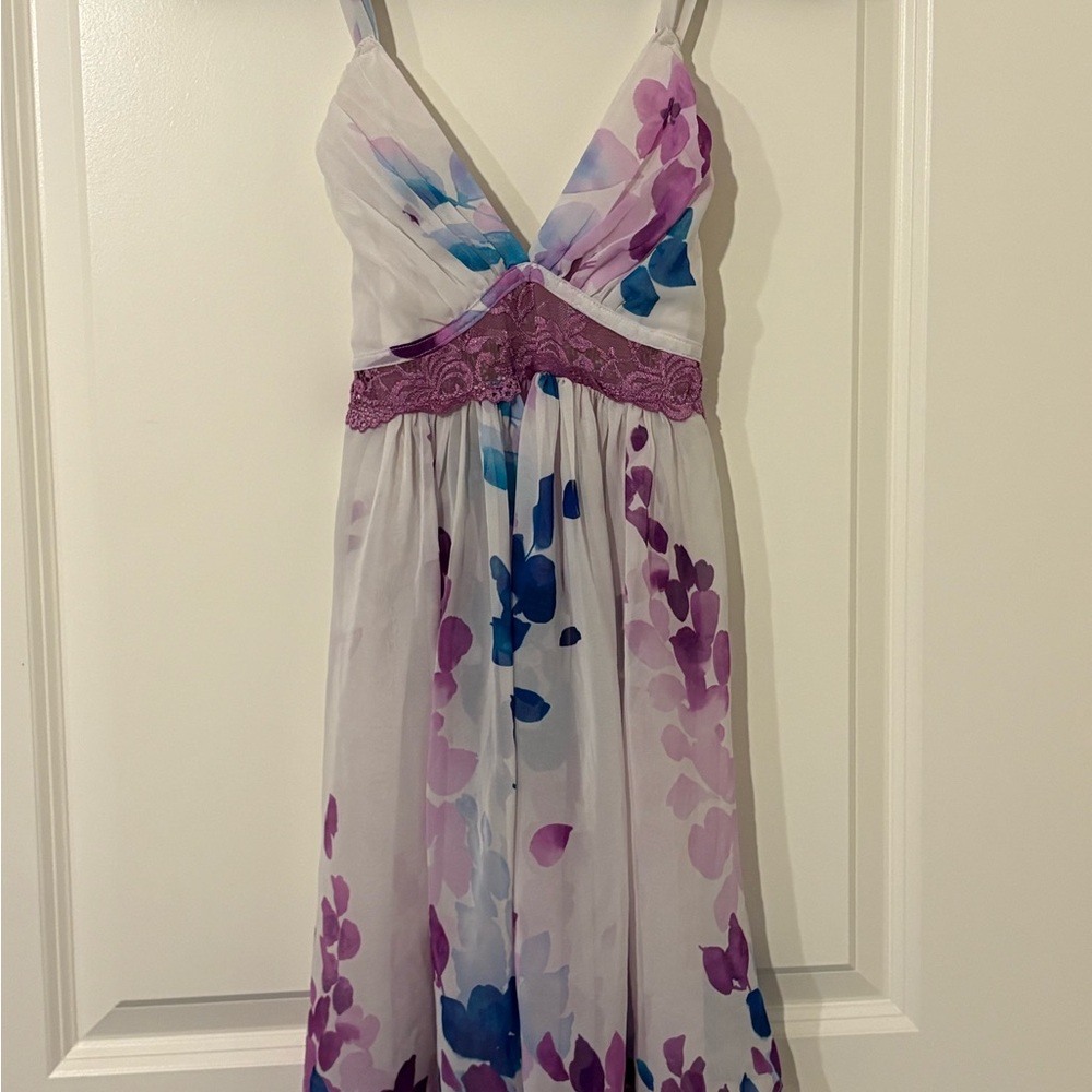 In Bloom Purple and Blue Floral Blouse